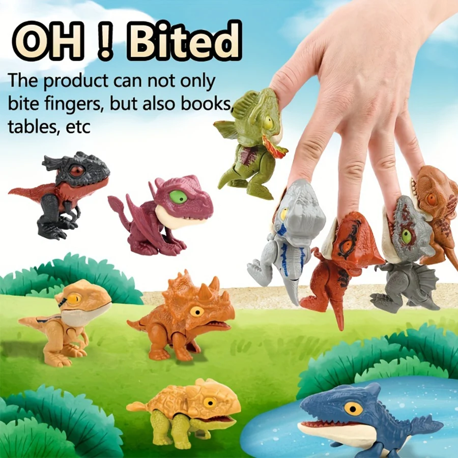 Cute Finger Dinosaurs Set 5/6/8PCS Multiple Play Ways & Styles For Childrens Creative Fun and Education