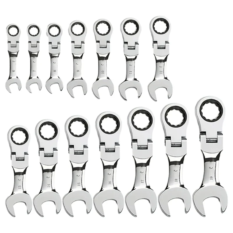 

Quick Open Ratchet Wrenches 72Tooth Gear Flexible Head Hand Ratcheting Wrenches for Vehicle and Nut Repair Tool