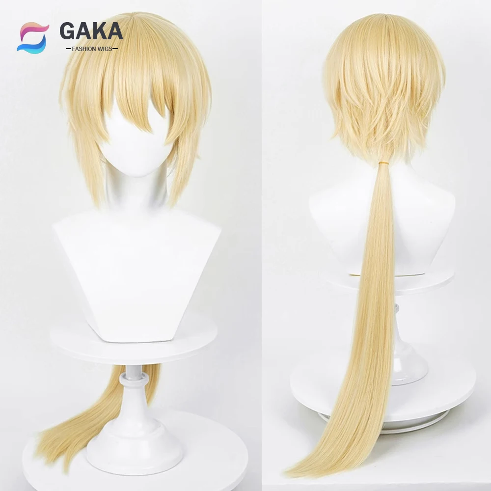 GAKA Game Honkai Impact 3 Otto Apocalypse Cosplay Wigs Synthetic Long Blonde Yellow Hair Wig for Party tropico 4 apocalypse pc