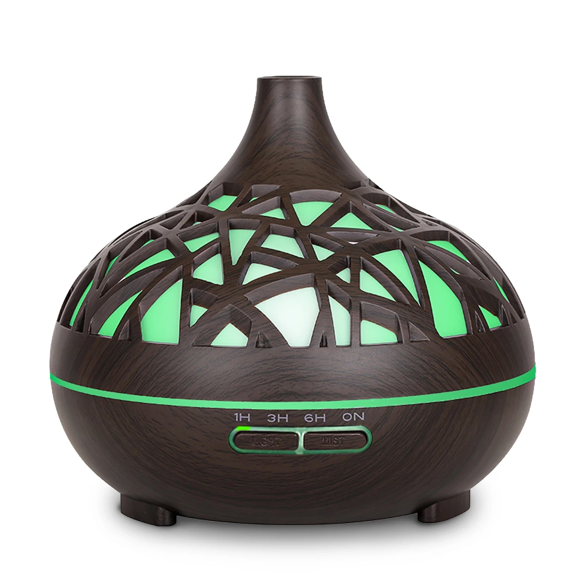 Humidifier Aromatherapy Essential Oil Diffuser Hollow Wood Grain Remote Control Ultrasonic Air Humidifier Cool with 7 Color LED 5