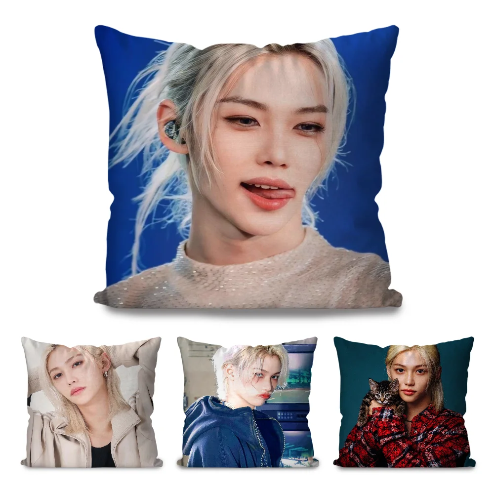1pc F-Felix KPOP Pillow Case Square Pillow Bedroom Sofa Leisure Comfort Cushion Car Living Room Home Decoration 40X40 2
