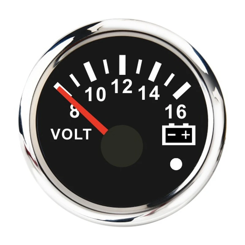 

52 mm Voltmeter Volt Meter 8-16 Volt Voltage Gauge for Marine Yacht Waterproof Boat Car Gauges with Alarm