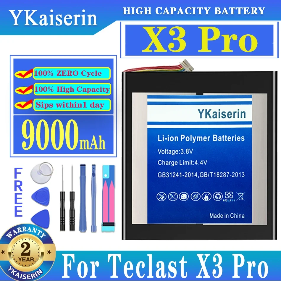 

Аккумулятор ykaisсеребрин на 9000 мА · ч для планшетного ПК Teclast X3 Pro X3PRO, новый литий-полимерный перезаряжаемый литиевый аккумулятор P3362160