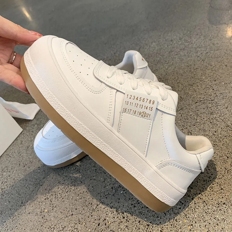 Little White Shoes Woman 2023 Spring New Versatile Platform Sneakers Niche Breathable Student Casual Board Shoes Instagram Trend