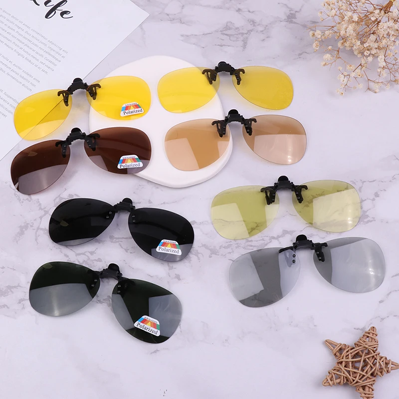 Unisex Polarized Clip On Sunglasses Anti-UVA Anti-UVB Cycling Riding Sunglasses Clip Driving Night Vision Lens