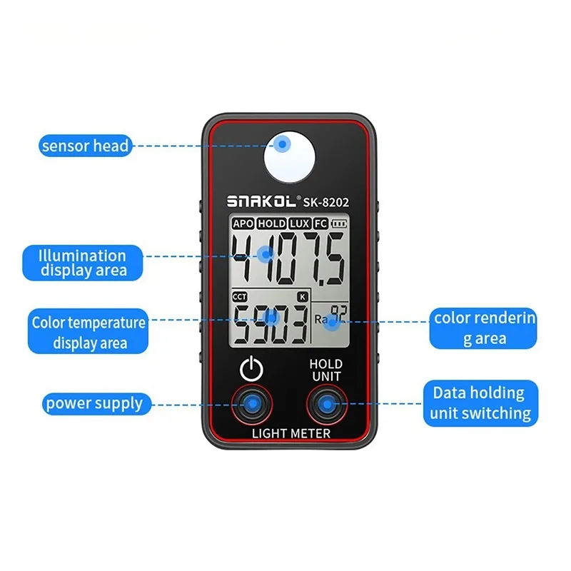 Precise Spectrometer Portable Multifunctional Spectrometer Digital Display Optical Instruments Color Temperature Lighting Tool diy spectrometer