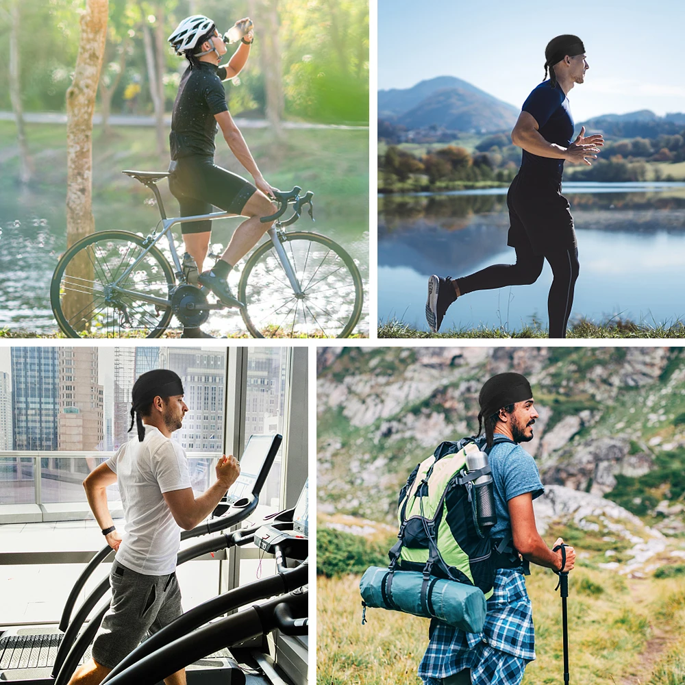 Polkupyörän pääpanta, hikeä siirtävä lippis Pyöräilypäähuivi Nopeasti kuivuva aurinkosuojahattu päähuivi ulkopyöräilyyn Sport Bandana_voghion.com