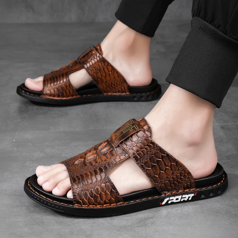 Summer New British Style Beach Shoes Men's Camping Shoes Anti Slip Men's Outdoor Slippers Wear Resistant Free Delivery