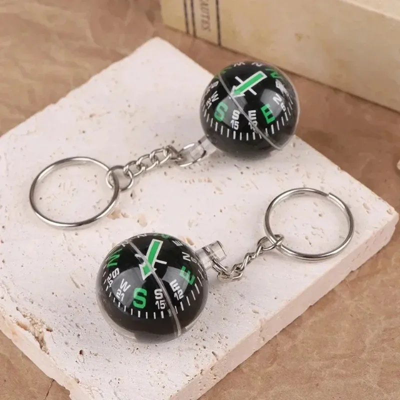 1PC Portable Lightweight Emergency Compass Outdoor Survival Keychain Ball Compass Tool for Navigation