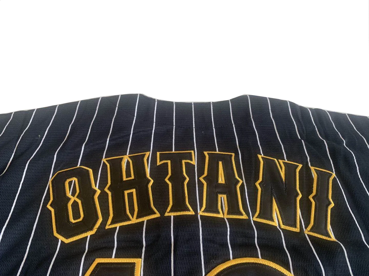 Baseball jerseys Japan OHTANI Jersey Sewing Embroidery Outdoor sportswear Cheap high-quality Hip Hop Black White stripe
