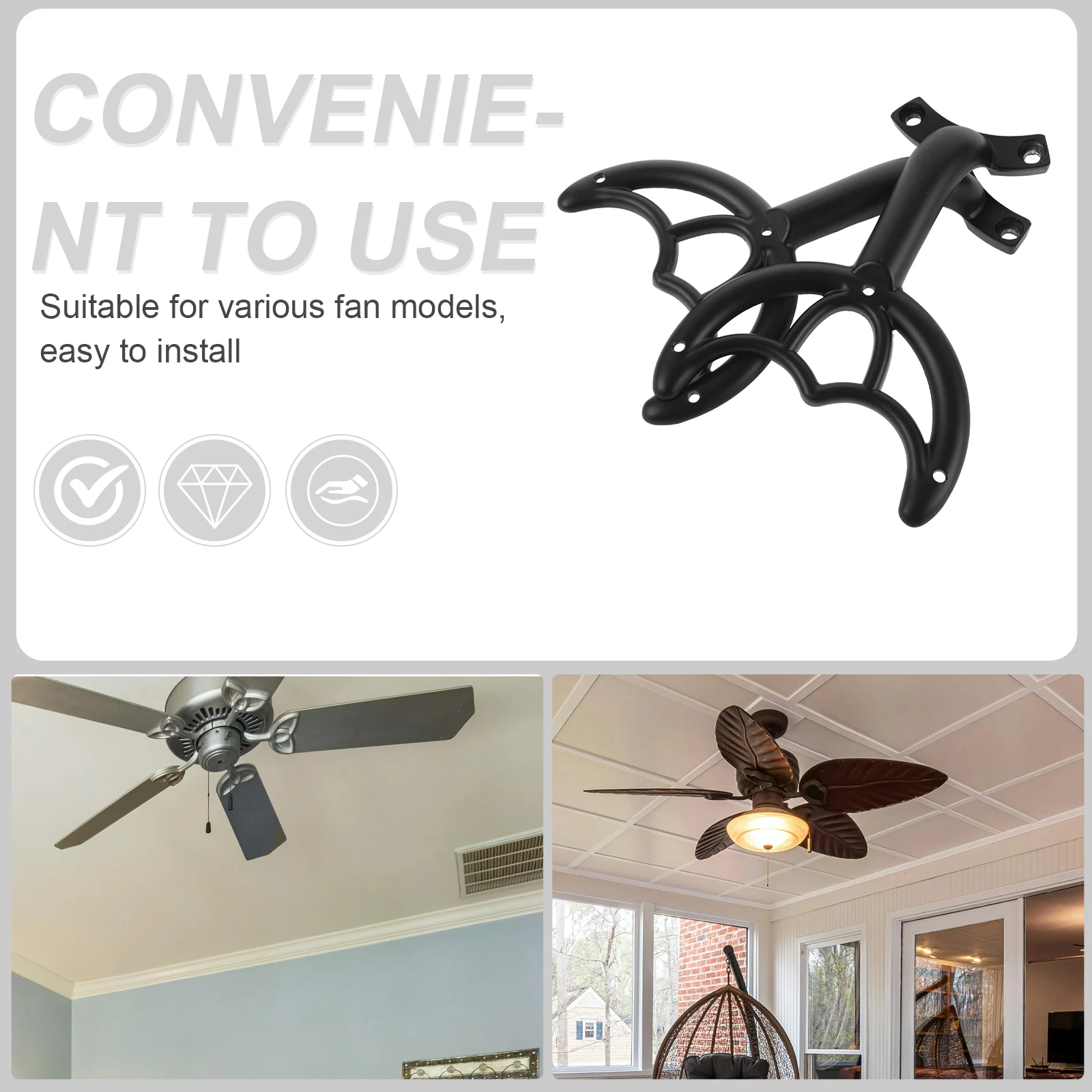 2 Pcs Ceiling Fan Blade Arms Replacement Fan Blade Supplies Bracket For Holder Accessories Indoor Lighting