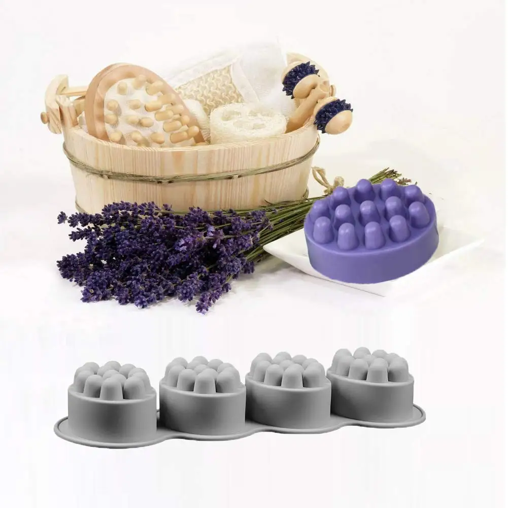 Massage Bar Silicone Molds 4 Cavities 4.5oz Soap Mold for DIY Soap, Chocolate, Candle