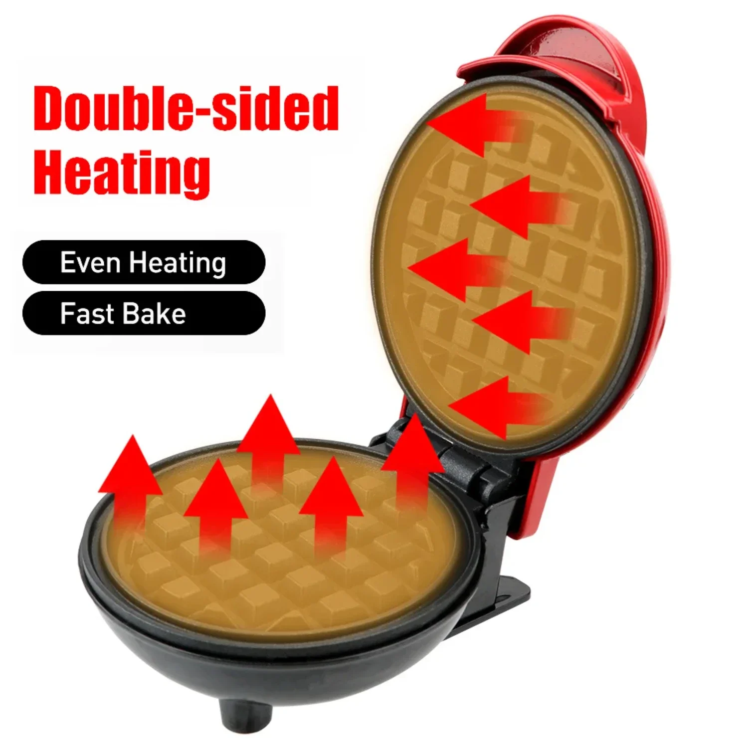 Portable Breakfast Bubble Quiche Oven with Pan and Molds Mini Electric Nonstick Waffle Maker - - Compact Quiche Maker 4