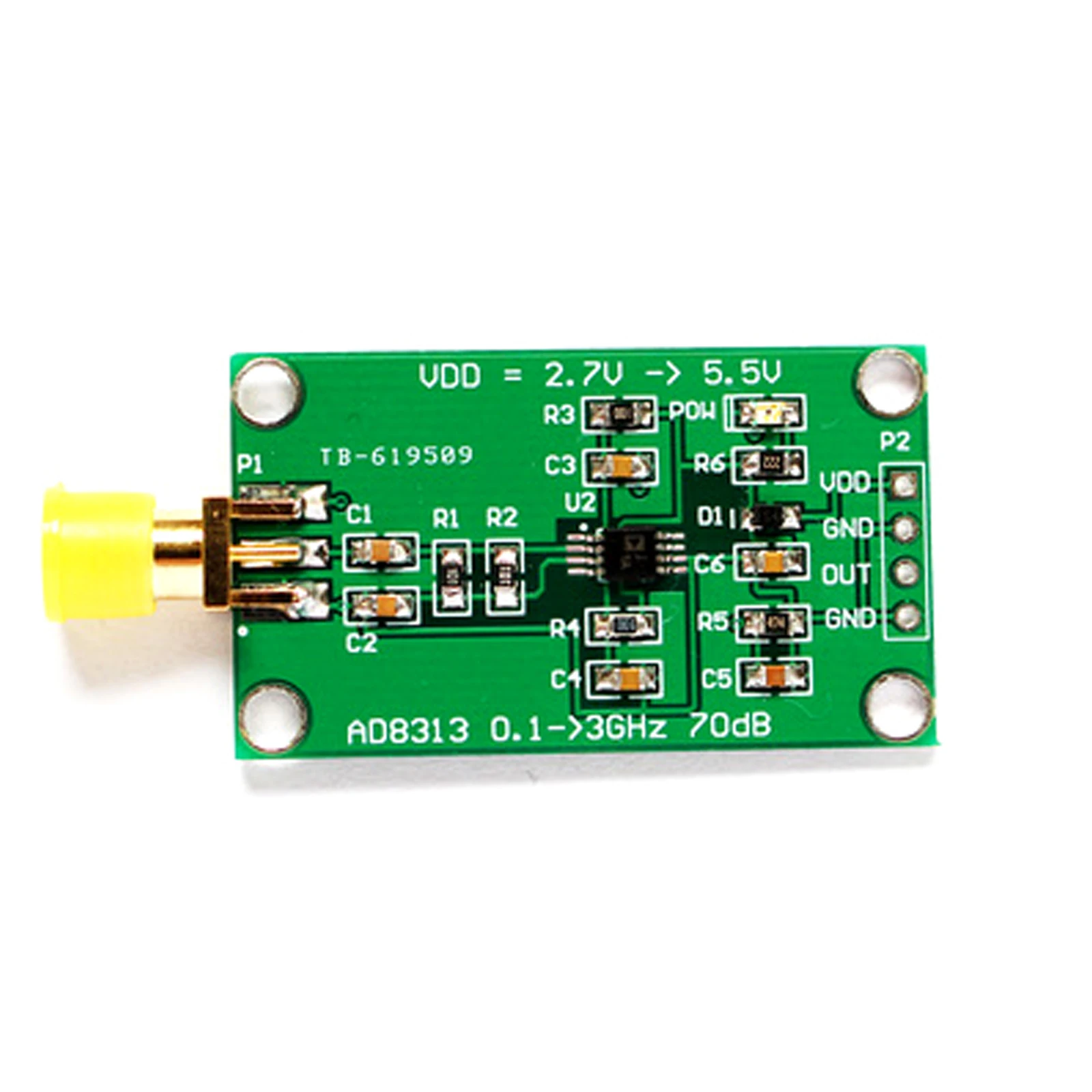 로그 검출기 컨트롤러 모듈, AD8313, 0.1 GHz  2.5 GHz, 70 dB