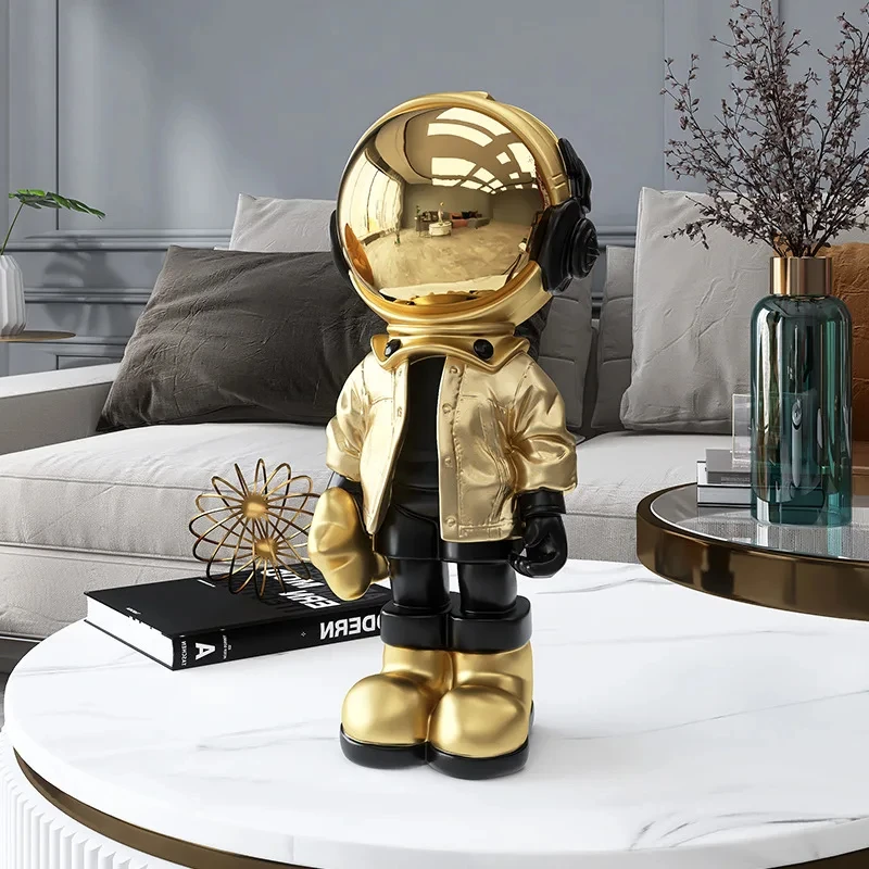 

Plating Golden Astronaut Craft Sculpture Statue Nordic home Decoration Luxury Ornaments Decor for Home Resin Art