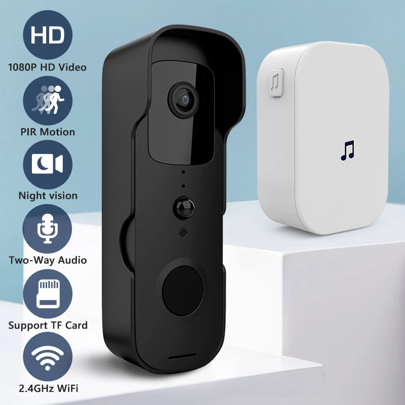 audio intercom system Outdoor Wireless Doorbell IP54 Waterproof Camera Visual Intercom Chime IP WiFi Smart Door Bell Apartment Video Security Intercom video intercom system for home