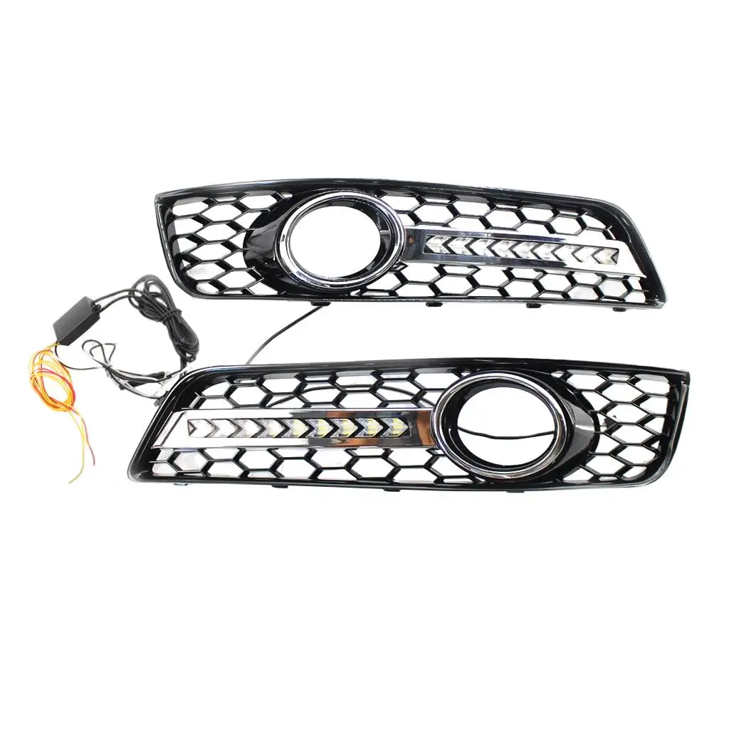 

Car Front Fog Light Grilles Cover Trim Dynamic Flowing LED Lower Bumper Grill Fit for Audi A3 8P 2009-2013Left and Right Side