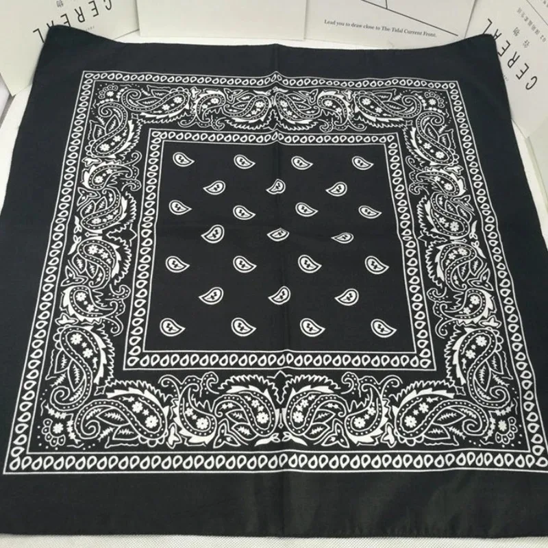 Printed scarf Hip Hop Bandana Kerchief Unisex Black
