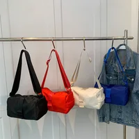 QUESHARK Female Casual Solid Color Oxford Cloth Crossbody Gym Bag Sports Wind Large Capacity Fitness Bag Commuter Toast Bag 2