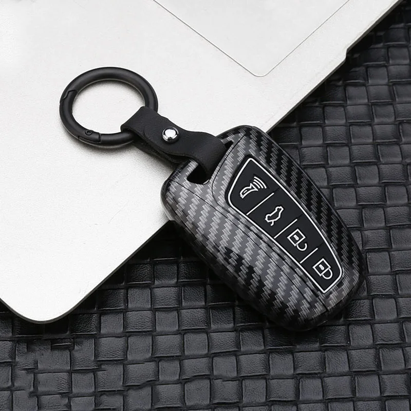 Premium Carbon Fiber Car Key Case Cover - Sleek and Durable Protection Accessory