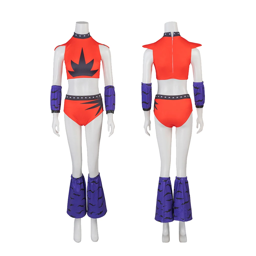 

Roxy Wolf Cosplay Costume Women Crop Tops Shorts Roxy Wolf Full Set With Calf Covers Halloween Carnival Outfits