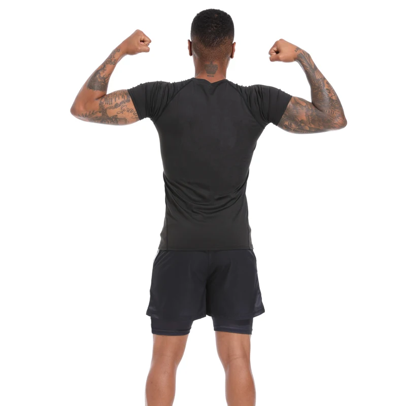 GYM Compression Tshirts Sport Workout Y2K Spider Print T-shirts Mens Running Fitness Tight Summer Sportswear Top Tee 5