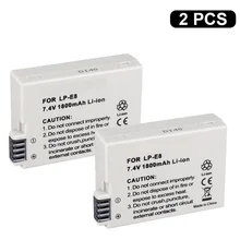 

1800mah 7.4V LP-E8 LPE8 LP E8 Battery Batterie AKKU + LCD Dual Charger for Canon EOS 550D 600D 650D 700D X4 X5 X6i X7i T2i T3i