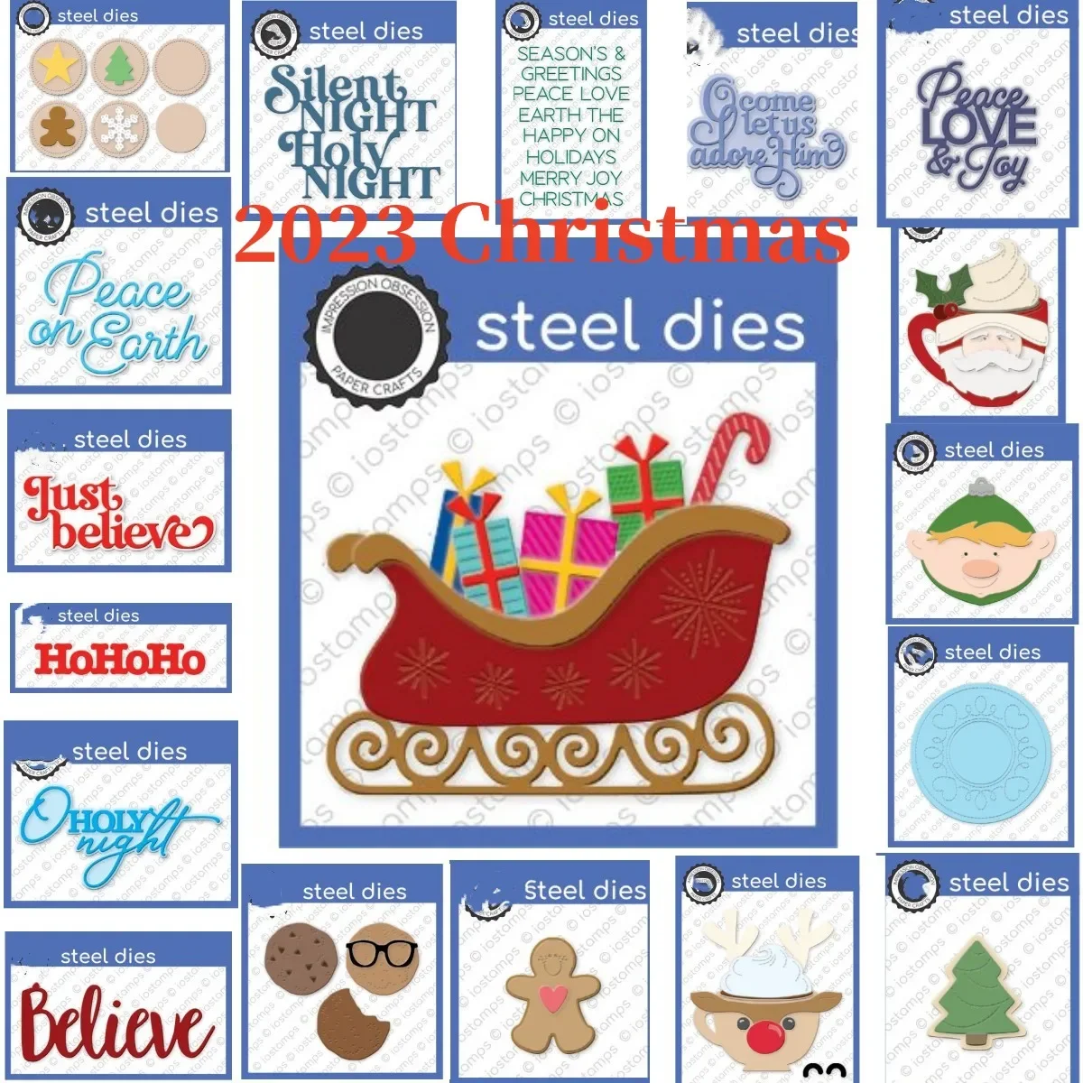 New Christmas Sleigh Letter Cookies Metal Cutting Dies DIY Decorating Scrapbook Card Album Embossing Craft 2024 New Arrivals