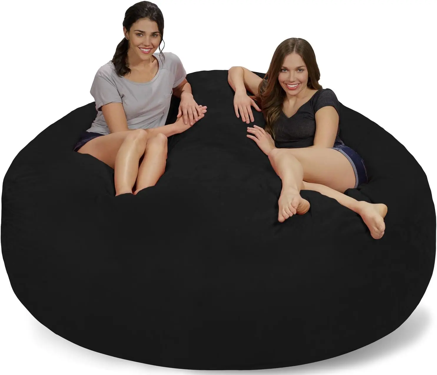 

Chill Sack Bean Bag Chair: Giant 7' Memory Foam Furniture Bean Bag - Big Sofa with Soft Micro Fiber Cover - Black Micro Suede