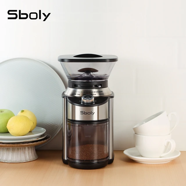 Sboly Electric press, Electric Burr Mill Automatic Coffee Grinder for Drip  French Press 2-12 Cup 