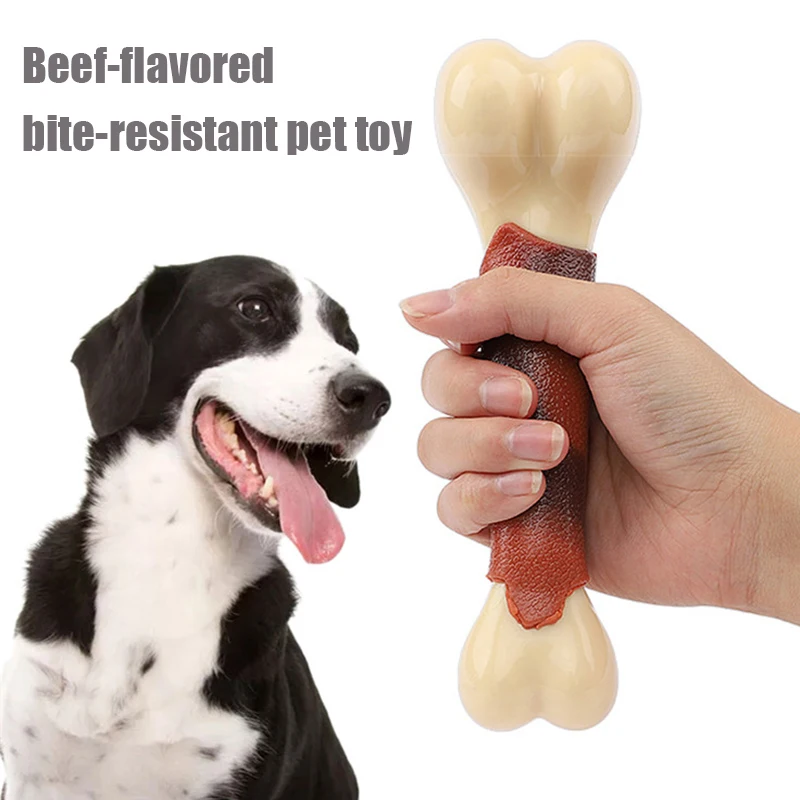 

Beef Flavor Bone Shape Dogs Toy Nearly Indestructible Toys for Small Medium Large Dogs Pet Chew Bite Resistant Product