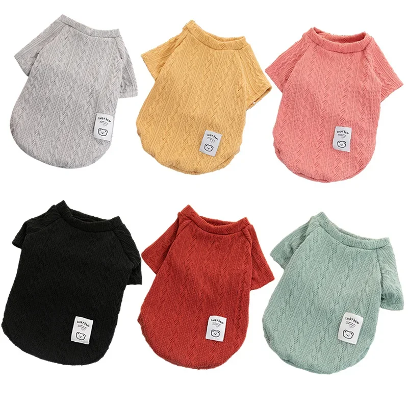 Dog knitted dog clothes Warm Puppy Clothes for Small Dogs Cats Vest Pet Clothing Chihuahua Apparel French Bulldog Costume Pug Coat