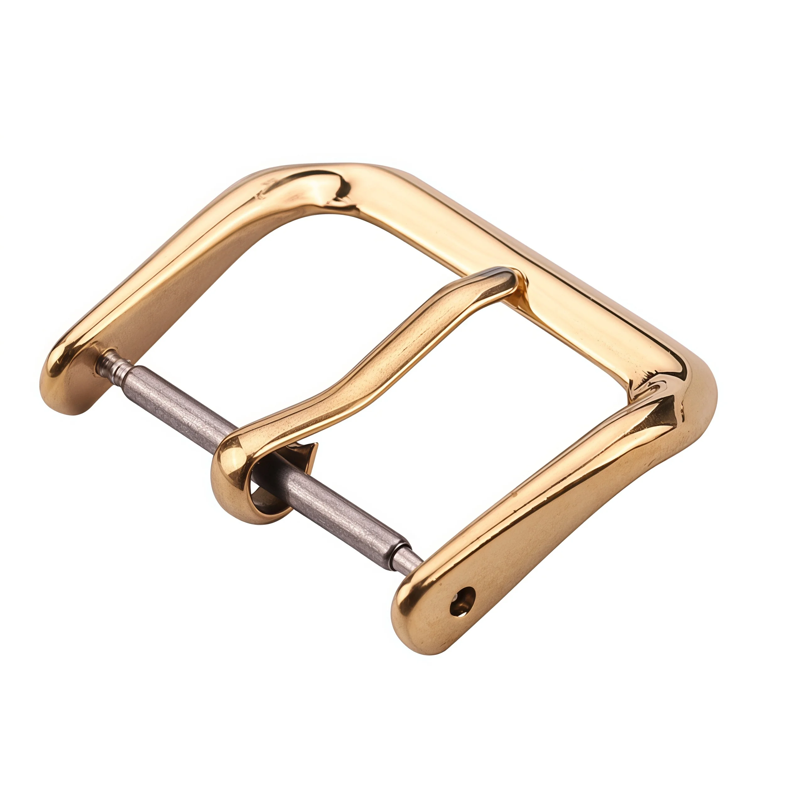 Polished Stainless Steel Tri-Tone Watch Strap Buckle & Clasp - Silver, Gold, Black