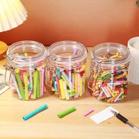 Sealed Plastic Jars With Clip Lids Wishing Bottles Snack Jars Message Storage Jars Candy Jars, Stainless Steel Snap Seal Jars 2