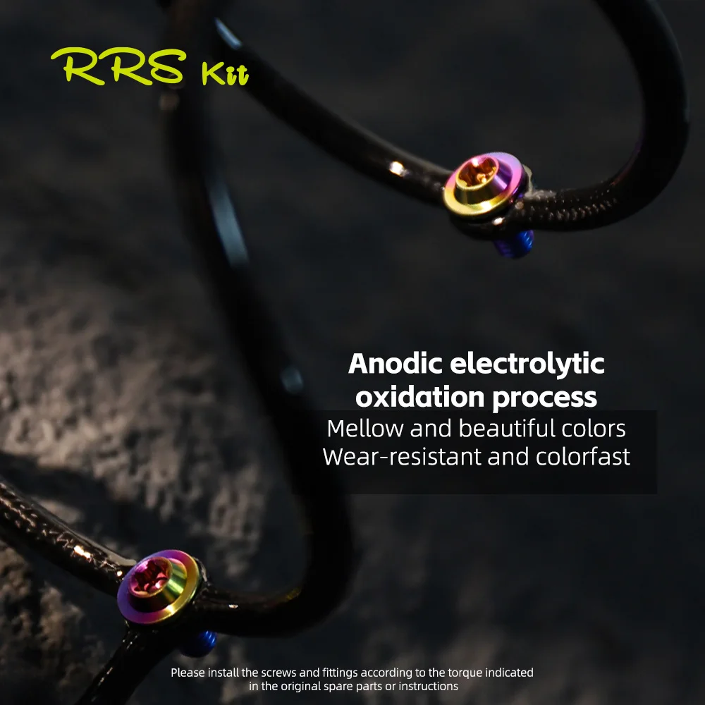 Rrskit M5*10 Titanium Alloy Bicycle Water Bottle Holder Screws Bike Kettle Holder Wear Resistant Ultralight 3g Multicolour Screw