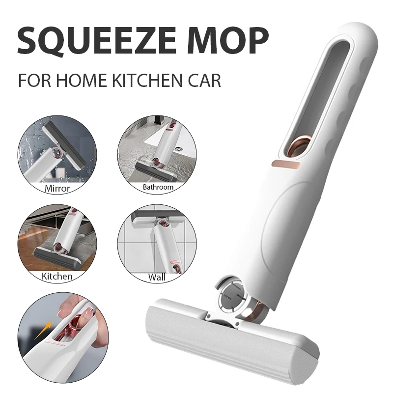 Self-Squeeze Mini Mop For Desktop Car Counter Cleaning Mop Portable Window  Glass Sponge Cleaner Kitchen Bathroom Cleaning Tools - AliExpress