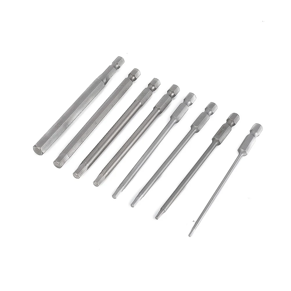 Magnetic Screwdriver Bit Set 8Pcs 1/4" Hex Shank Head Allen Wrench Screwdriver Socket Bit Metric