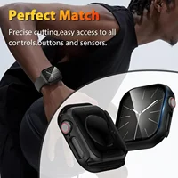 Étui pour Apple Watch 42mm 46mm 41mm 45mm 40mm 44mm, protecteur d'écran, couvercle de pare-chocs en verre trempé pour iWatch série 10 9 8 7 6 SE 5