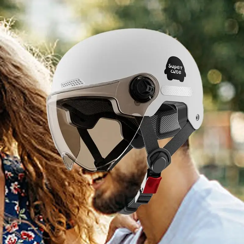 Bicycle Safety Helmet 3C Certified Electric Vehicle Helmet Unisex Battery Vehicle Helmet Motorcycle Riding Half Helmet 4