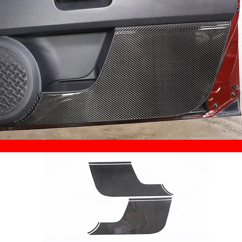 

For Toyota FJ Cruiser 2007-2021 Car Front Door Anti-kick Panel Covers Decorate Sticker Refit Styling Soft Carbon Fiber