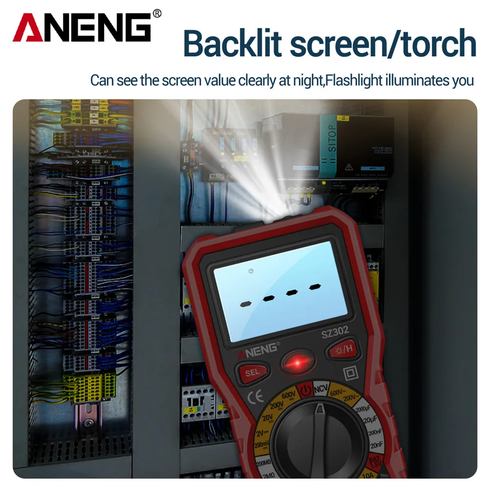 Professional Digital Multimeter AC/DC Voltage Tester NCV Detector Resistance Tester Ohm Ammeter Capacitance - Image 3