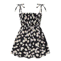 ‌2025 Summer Girls Princess Beach Dress Strapless Floral Print Sleeveless Party Wear Toddler Solid Color Casual Fashion 1-6Y