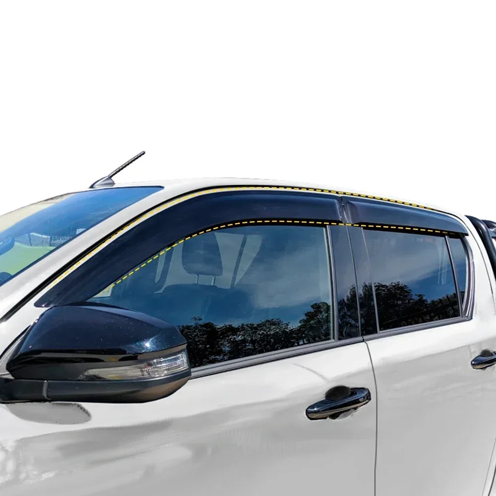 Window Visor Wind Deflector Weather Shield For Toyota Hilux Revo 2015 4PCS/Set Double Cabin Accessories