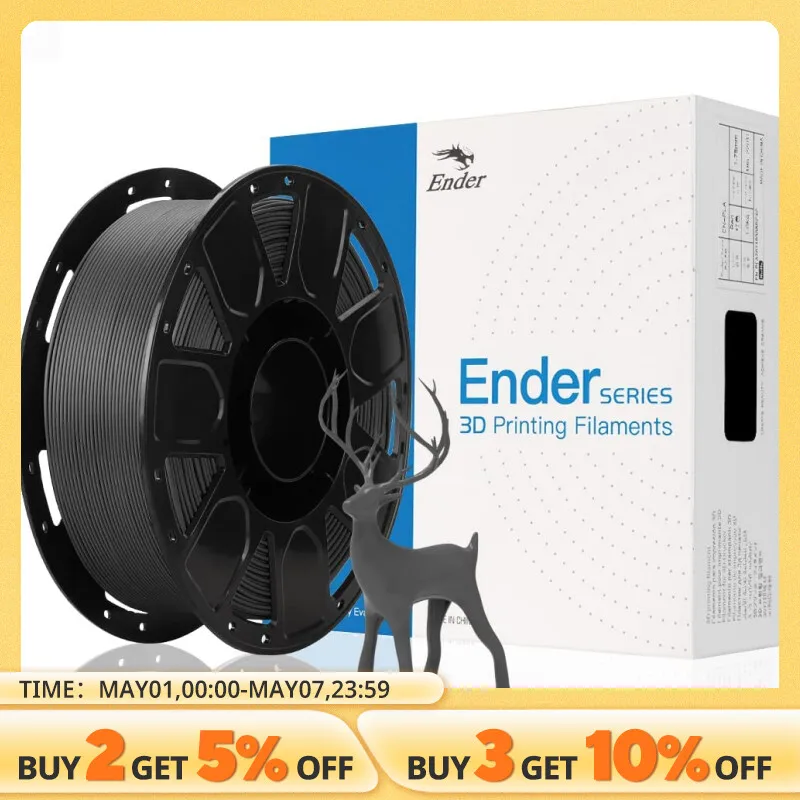 Creality 3D 프린터 필라멘트 엔더 PLA 필라멘트, 1.75mm 오버행 성능, Ender3/Ender3V2/Ender3S1/Ender3S1pro FDM 프린터용 