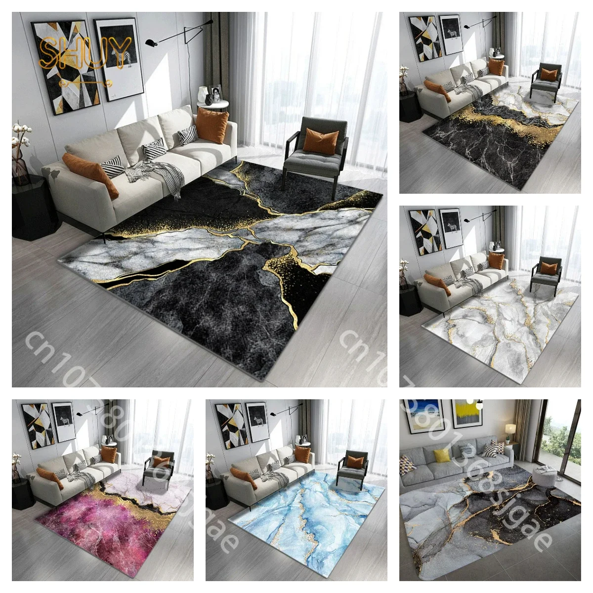 

Modern Abstract Marble Carpet for Living Room Home Decorations Sofa Table Large Area Rugs Nonslip Bedroom Floor Mat Entrance Mat