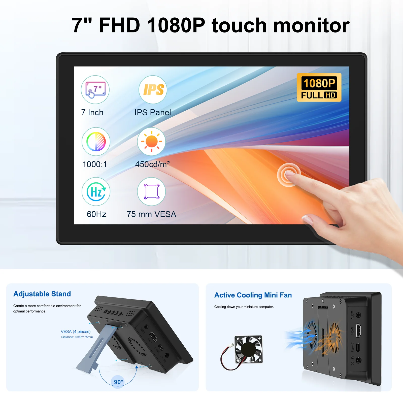 HOWENS ٳ   Ӻ Ʈ ޴ ƮϿ ,   5 4 3 ø ÷, HDMI USB, 1920x1080, 7 ġ