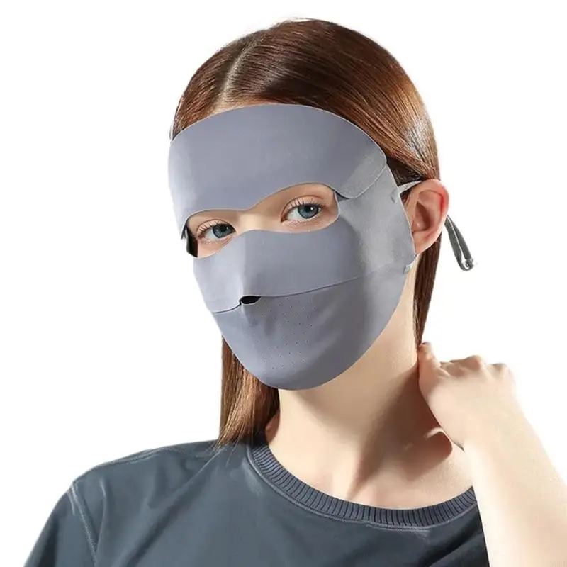 N5KB Detachable Sunscreen Mask Face Cover with Detachable Forehead