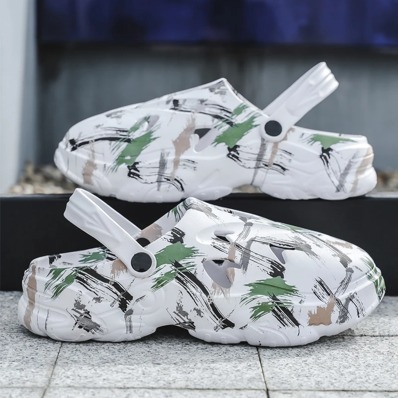 Nyári új férfi és női lyukas baotou kültéri szabadidős sport strandcipő légpárnás kényelmes lélegző puha_voghion.com