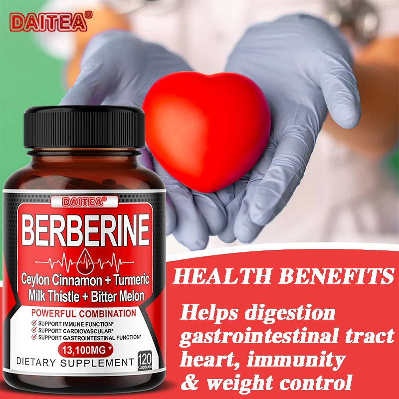 Berberine Supplements-Ceylon Cinnamon Turmeric Digestion Gastrointestinal Heart Immunity and Weight Management berberine capsules