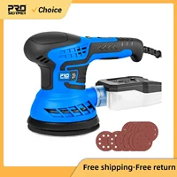 400W Random Orbital Electric Sander Machine 7-Speed Transmission With 21Pcs 125mm Sandpapers Dust PROSTORMER 1